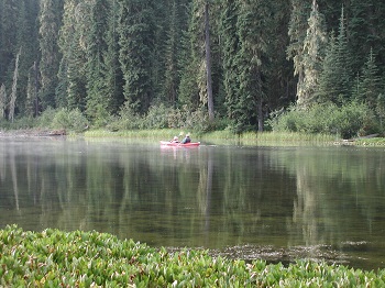 Dream about being out on the lake with your Sevylor Fish Hunter 6-Person Inflatable Boat Canoe on Lake